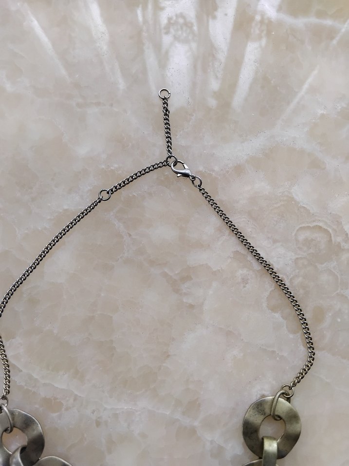 Gri Zincir Detaylı Midi Kadın Kolye - Görsel 4