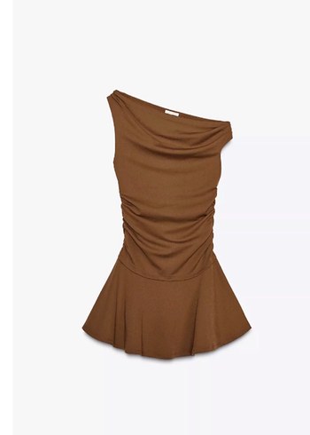 Zara büzgülü mini elbise