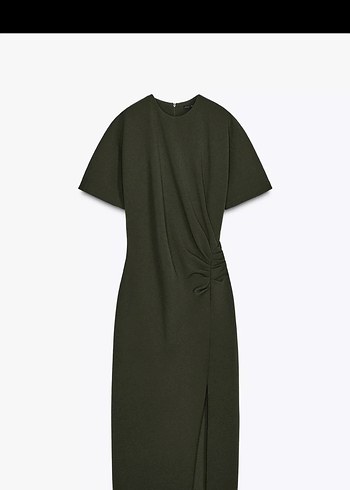 Zara büzgülü detaylı elbise
