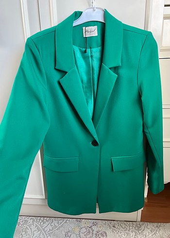 Düğmeli Yeşil Kadın Blazer Ceket