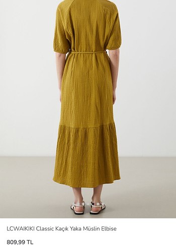 LC Waikiki Bej Müslin Uzun Elbise - Görsel 2