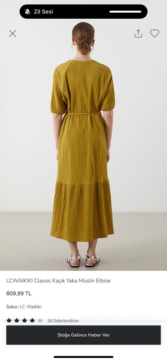 LC Waikiki Bej Müslin Uzun Elbise - Görsel 2