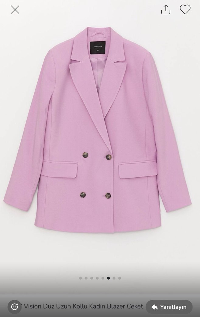 Mor Düğmeli Kadın Blazer Ceket - Görsel 2