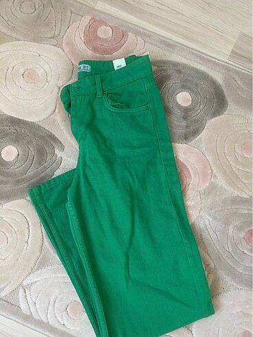 36 Beden yeşil Renk Yeşil Wide leg jeans