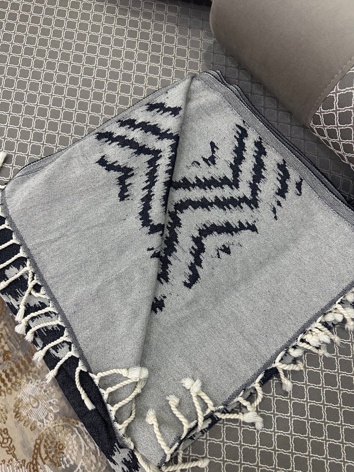 Gri Nakışlı Bohem Peştemal - Görsel 2