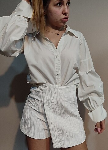 zara beyaz vintage gömlek