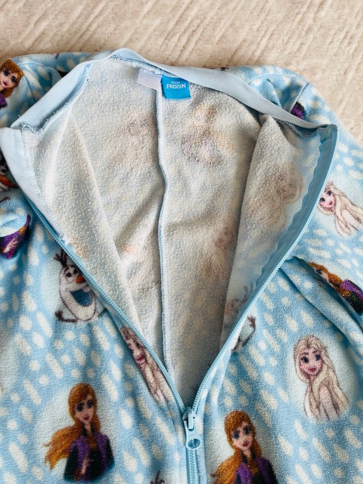 Kız Çocuk Mavi Fermuarlı Polar Tulum - Görsel 2