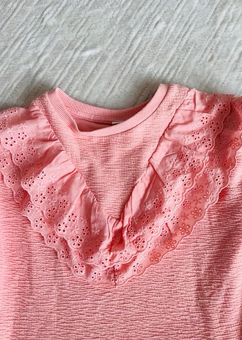 Pembe Fırfırlı Kız Çocuk Elbisesi - Görsel 2