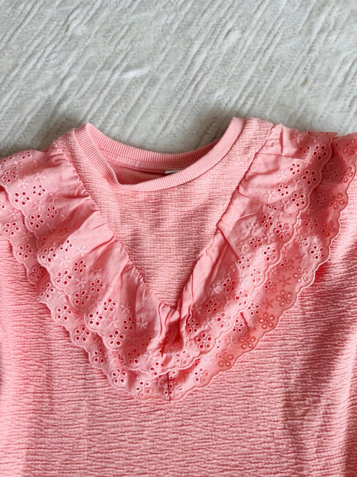 Pembe Fırfırlı Kız Çocuk Elbisesi - Görsel 2