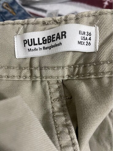 36 Beden camel Renk Pull and bear kargo pantolon