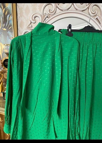 Uzun Yeşil Bohem Kadın Elbise - Görsel 3