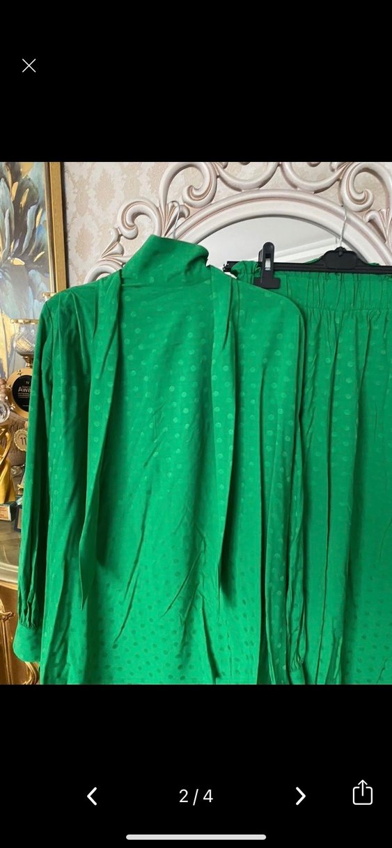 Uzun Yeşil Bohem Kadın Elbise - Görsel 2