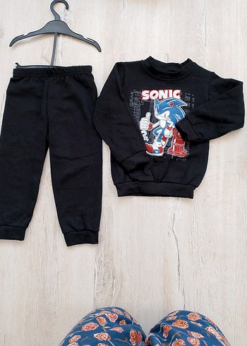 Sonic Baskılı Siyah Erkek Eşofman Takımı - Görsel 3