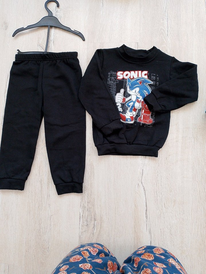 Sonic Baskılı Siyah Erkek Eşofman Takımı - Görsel 3