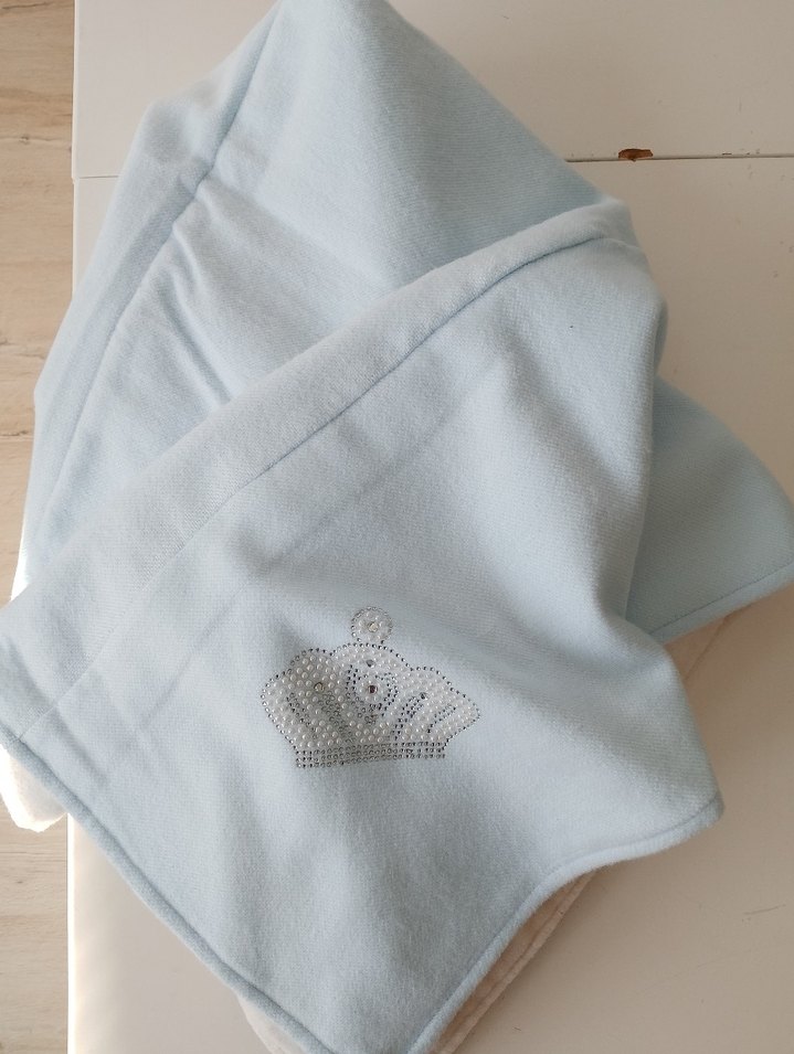 Sıfır!!!Nakışlı Mavi Çocuk Battaniyesi - Görsel 4