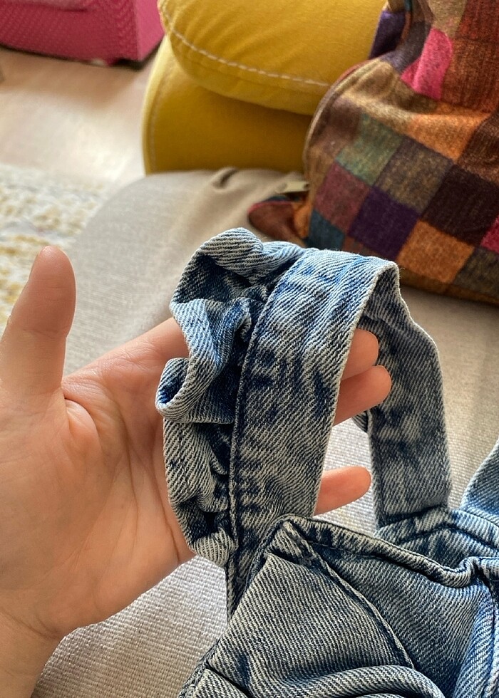 Kız Çocuk Kot Salopet - Görsel 3