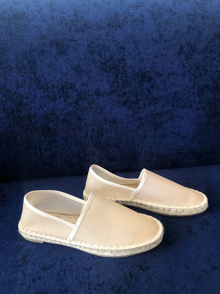 Beyaz Minimalist Kadın Espadril - Görsel 5