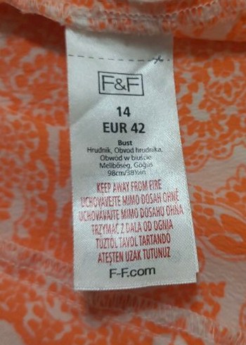 F&F Neon Turuncu Bohem Bluz