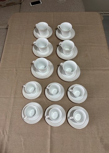 Emsan Beyaz ve Desenli 6 Kahve Fincanı Takımı 6 kişilik çay T - Görsel 5