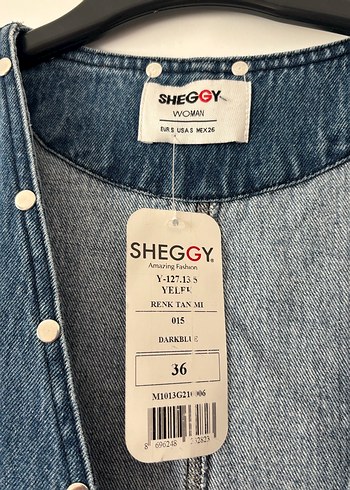Düğmeli Mavi Denim Kolsuz Ceket - Görsel 8
