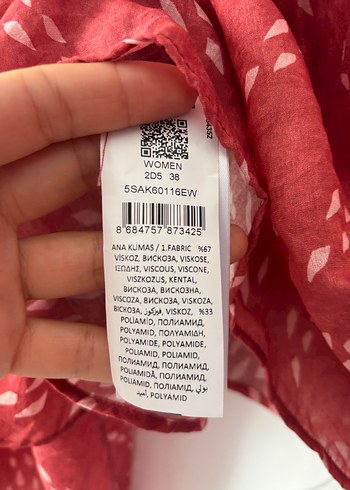 Kırmızı Fırfırlı V Yaka Uzun Kollu Bluz - Görsel 8