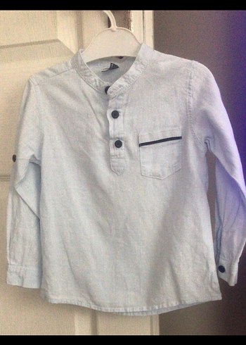 Gri Düğmeli Erkek Gömlek Uzun Kollu - Görsel 2