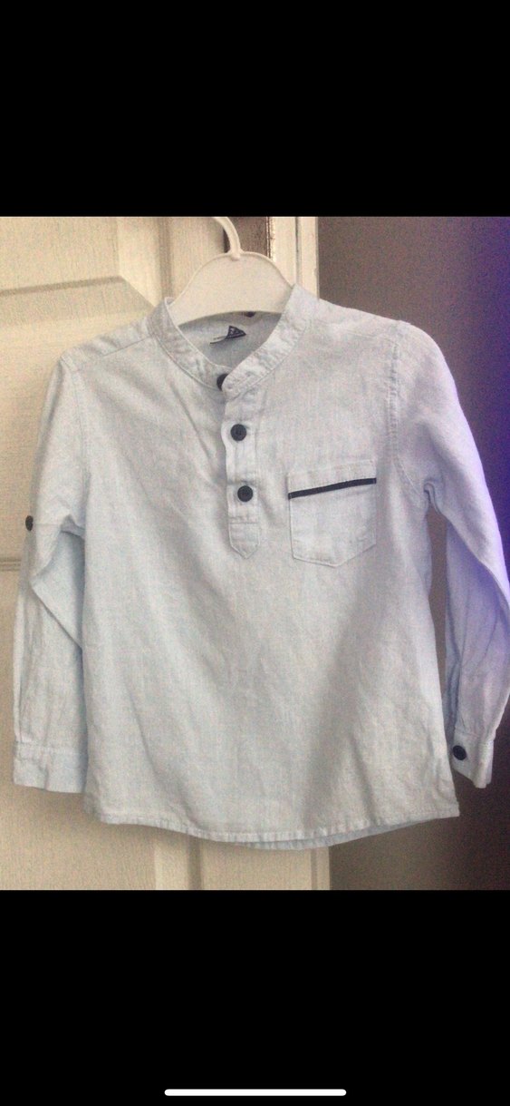 Gri Düğmeli Erkek Gömlek Uzun Kollu - Görsel 2