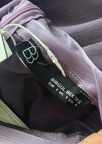 Birgül Bektaş mor uzun tesettür abiye elbise - Görsel 8