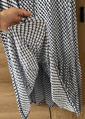 Gri Pilili Uzun Kadın Elbise - Görsel 4