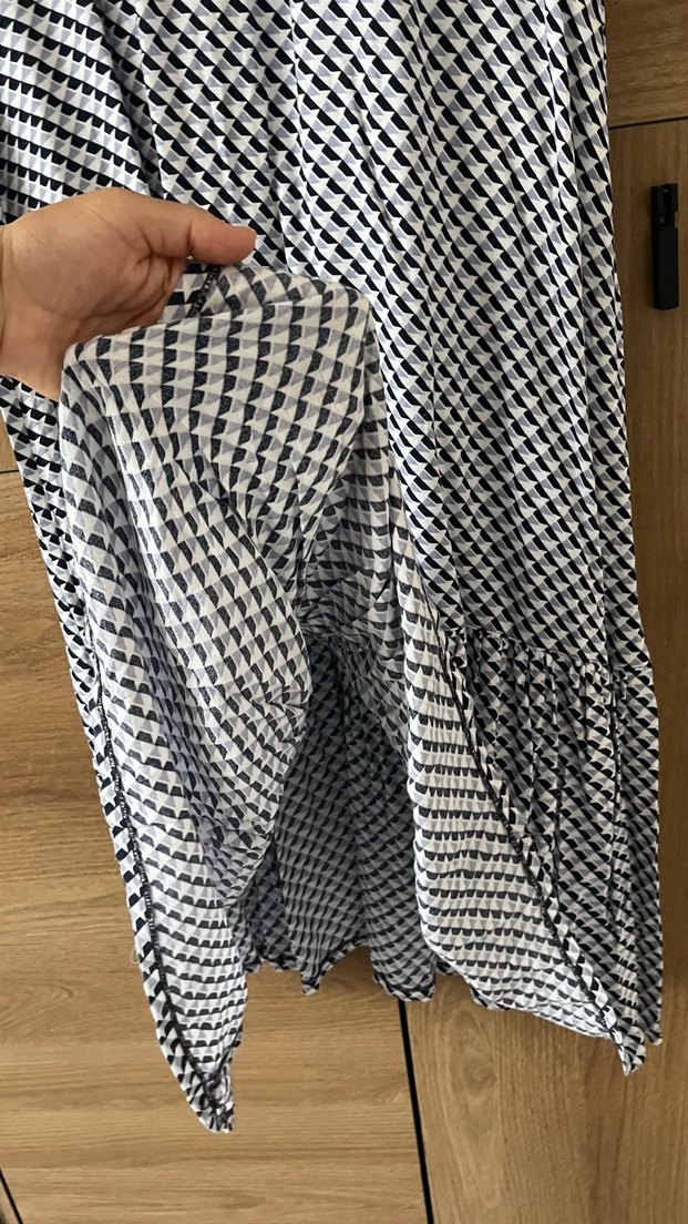 Gri Pilili Uzun Kadın Elbise - Görsel 4