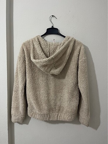 Defacto krem peluş hırka s m beden - Görsel 3