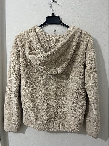 Defacto krem peluş hırka s m beden - Görsel 5