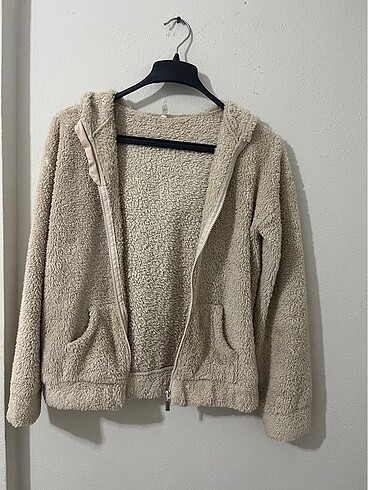 Defacto krem peluş hırka s m beden - Görsel 6