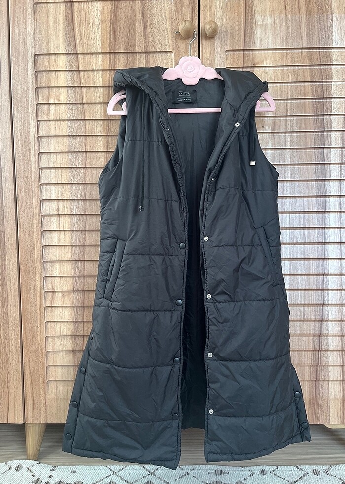 Touche siyah tesettür şişme yelek - Görsel 3