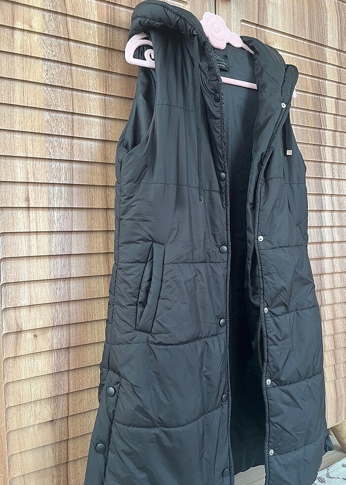 Touche siyah tesettür şişme yelek - Görsel 5