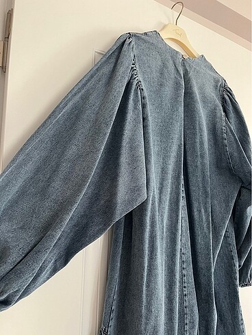 Tesettür uzun kot elbise jean - Görsel 8