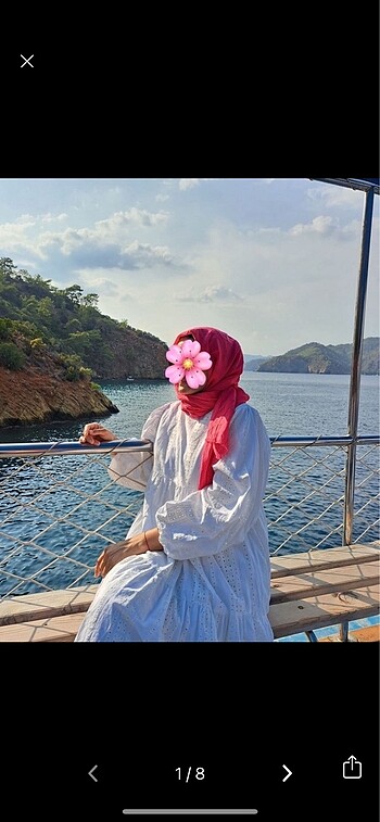 Uzun güpürlü beyaz elbise