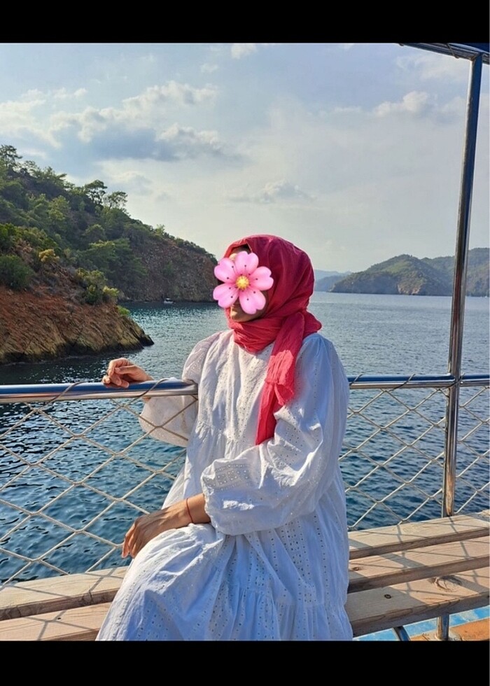 Uzun güpürlü beyaz elbise - Görsel 2