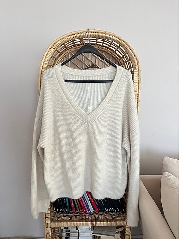 H&M krem kazak M L XL - Görsel 2