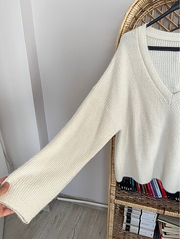 H&M krem kazak M L XL - Görsel 6