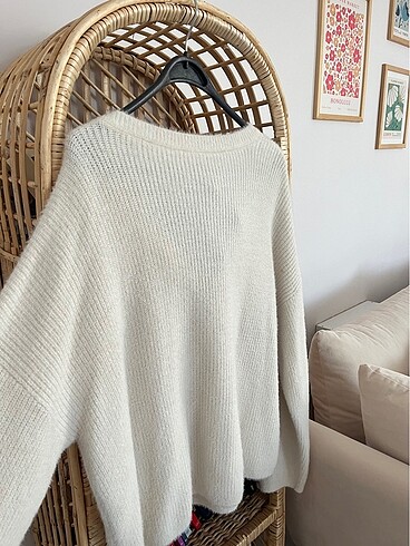H&M krem kazak M L XL - Görsel 5