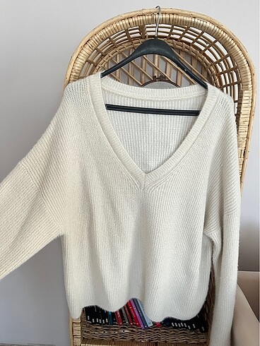 H&M krem kazak M L XL - Görsel 7