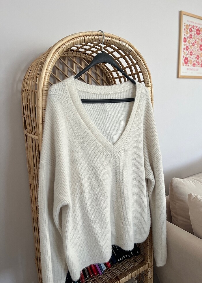 H&M krem kazak M L XL - Görsel 3