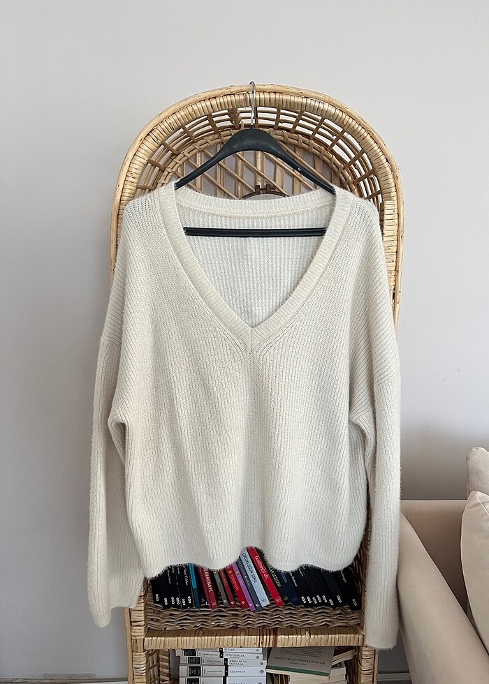 H&M krem kazak M L XL - Görsel 2