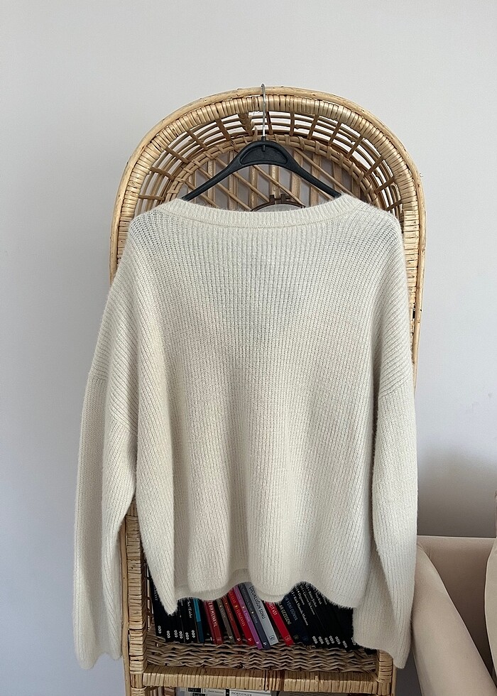 H&M krem kazak M L XL - Görsel 4