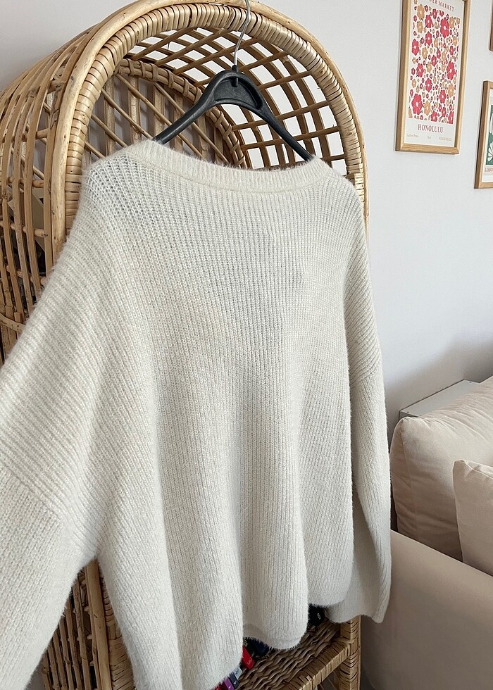 H&M krem kazak M L XL - Görsel 5