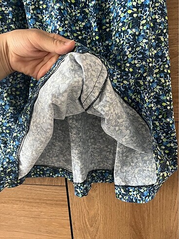 Mavi uzun çiçekli etek s beden özel dikim - Görsel 5