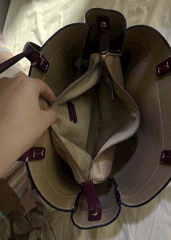 Bordo Deri Kadın Çanta Tokalı - Görsel 6