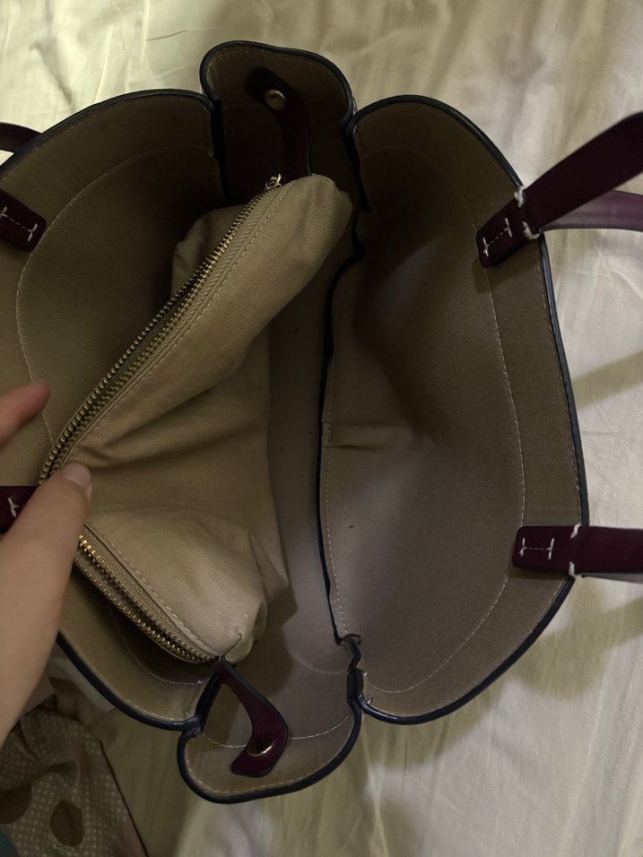 Bordo Deri Kadın Çanta Tokalı - Görsel 4