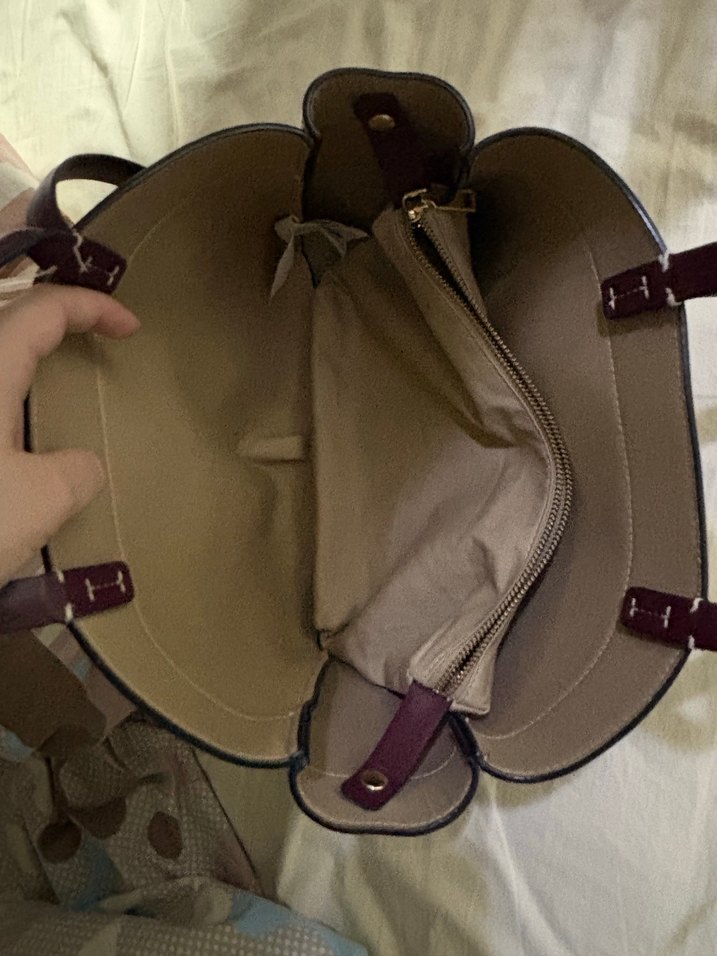 Bordo Deri Kadın Çanta Tokalı - Görsel 5